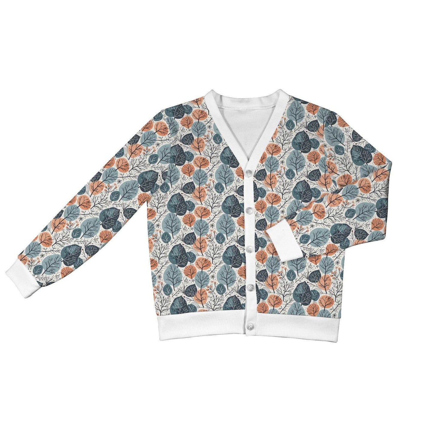 Freezing Leaves Women's Cardigan Button Sweater Custom Women's Cardigan (Model H73) - DeRose Seasonal
