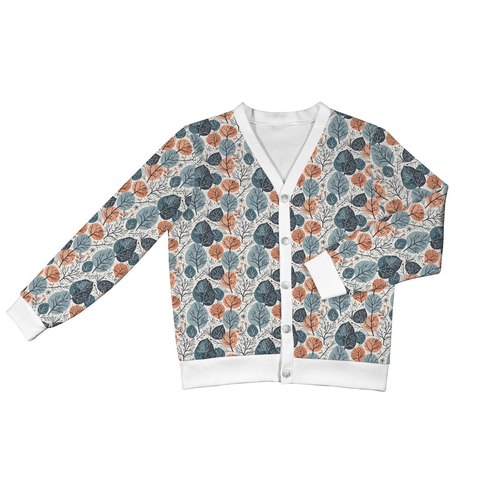Freezing Leaves Women's Cardigan Button Sweater Custom Women's Cardigan (Model H73) - DeRose Seasonal