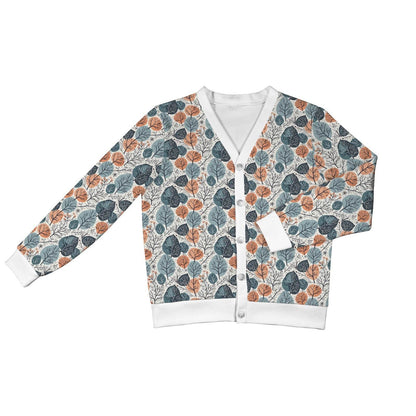 Freezing Leaves Women's Cardigan Button Sweater Custom Women's Cardigan (Model H73) - DeRose Seasonal