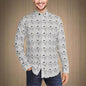 Frosty the Snowman Men's Classic Long-Sleeved Button up Polyester Dress Shirt - DeRose Seasonal