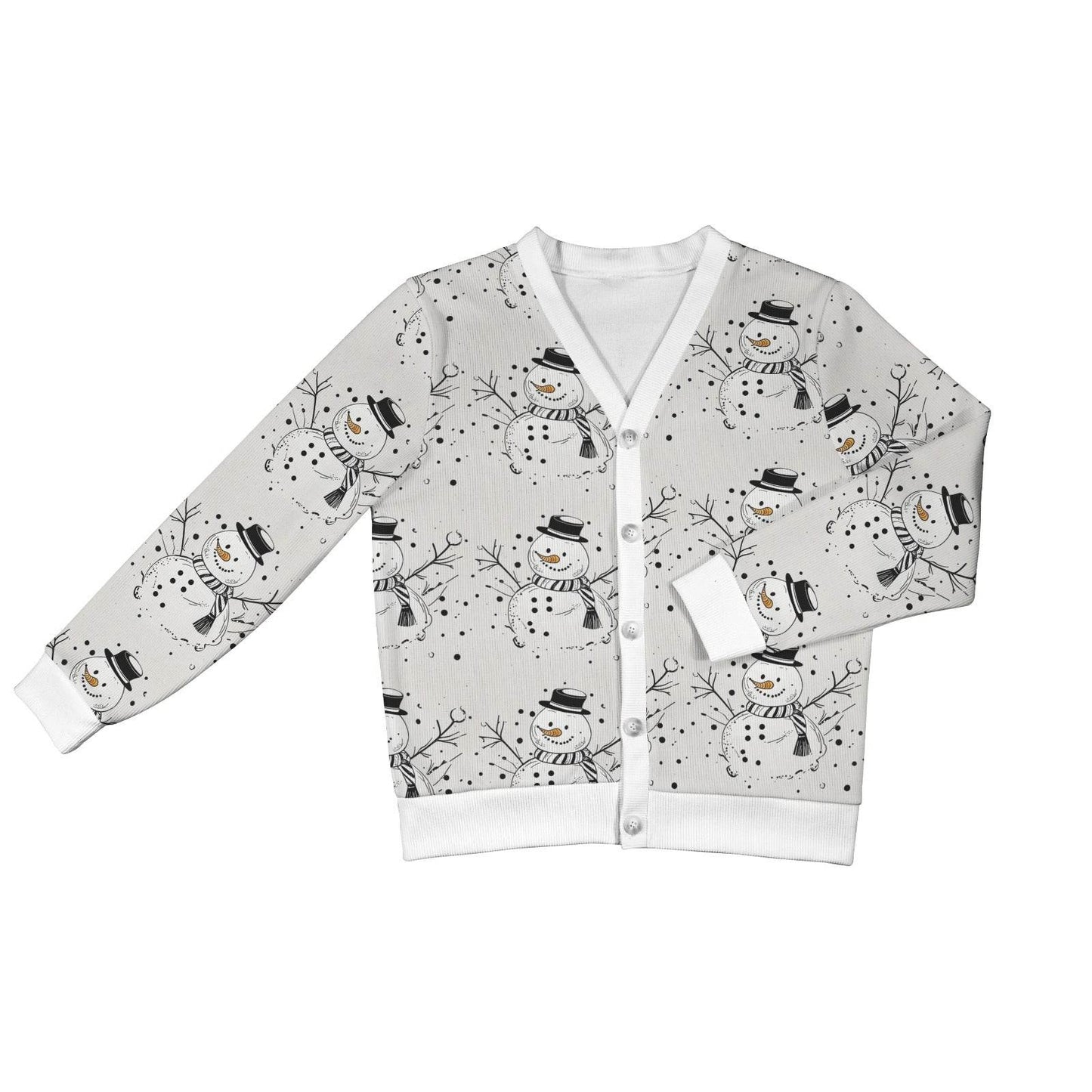 Frosty the Snowman Women's Cardigan Button Sweater Custom Women's Cardigan (Model H73) - DeRose Seasonal