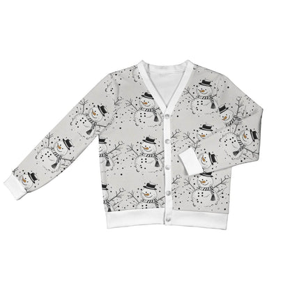 Frosty the Snowman Women's Cardigan Button Sweater Custom Women's Cardigan (Model H73) - DeRose Seasonal