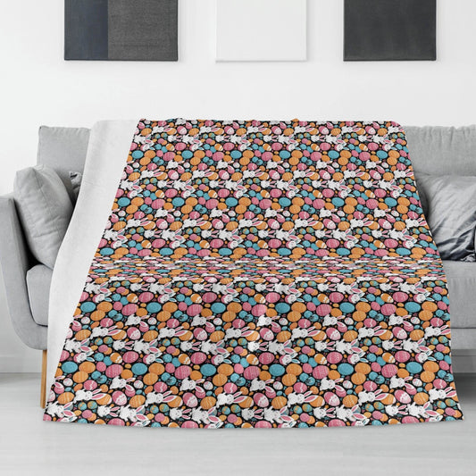 Fun Bunny Flannel Breathable Blanket 4 Sizes - DeRose Seasonal
