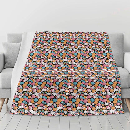 Fun Bunny Flannel Breathable Blanket 4 Sizes - DeRose Seasonal