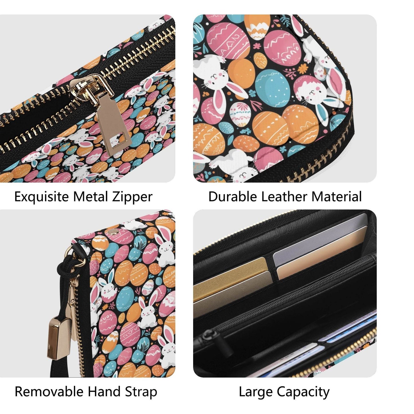 Fun Bunny Leather Women's Zipper Wristlet Wallet - DeRose Seasonal