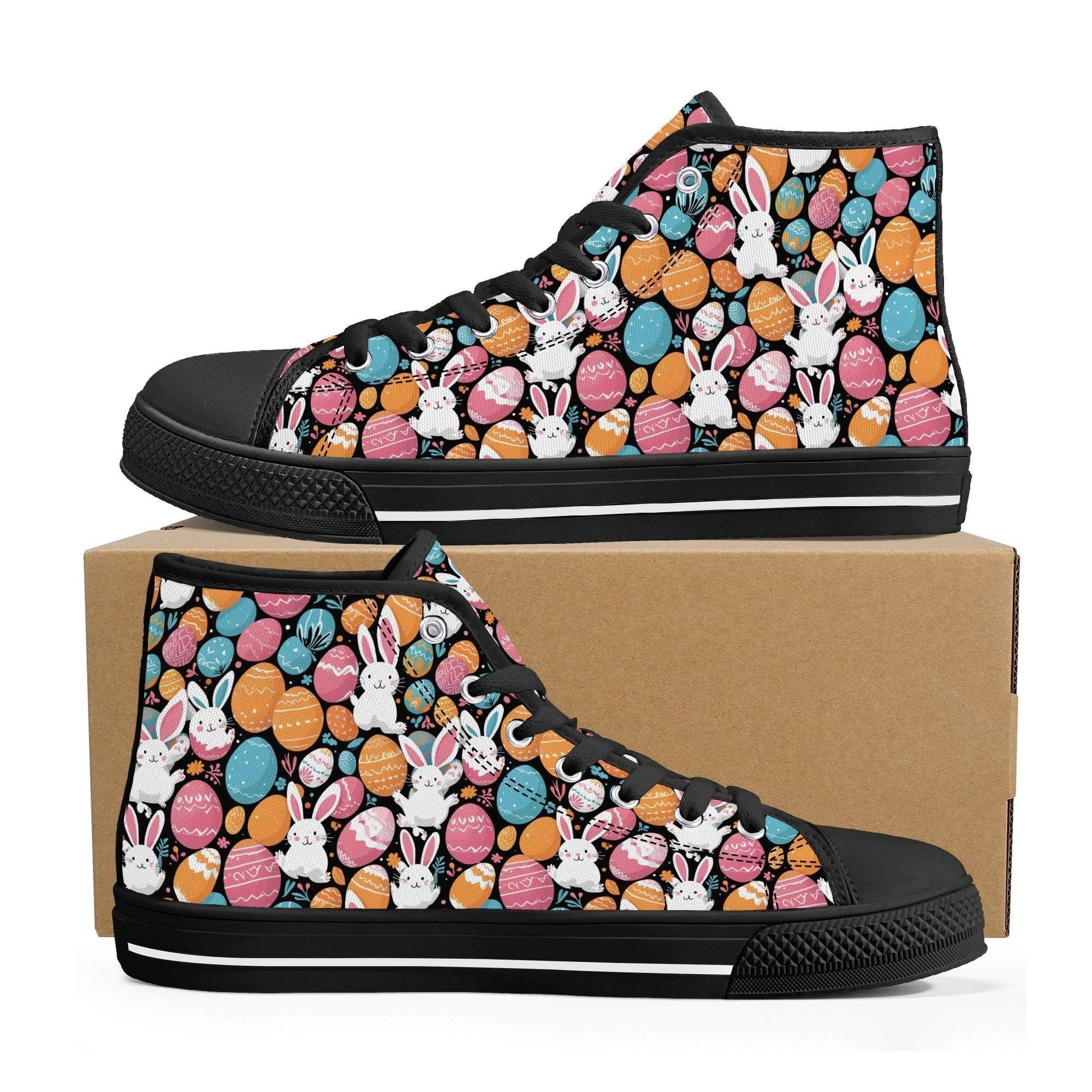 Fun Bunny Men's High Top Canvas Shoes - DeRose Seasonal