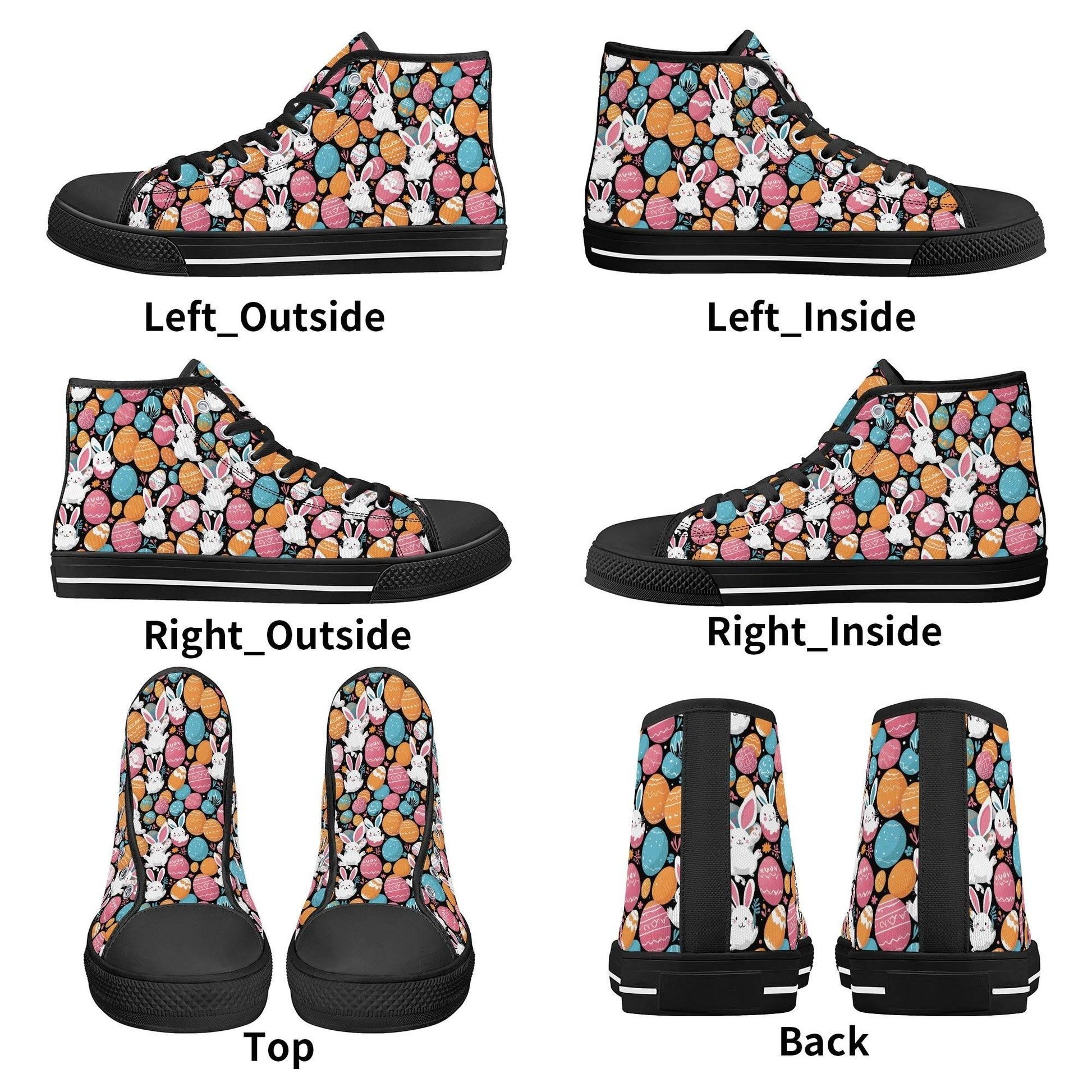 Fun Bunny Men's High Top Canvas Shoes - DeRose Seasonal