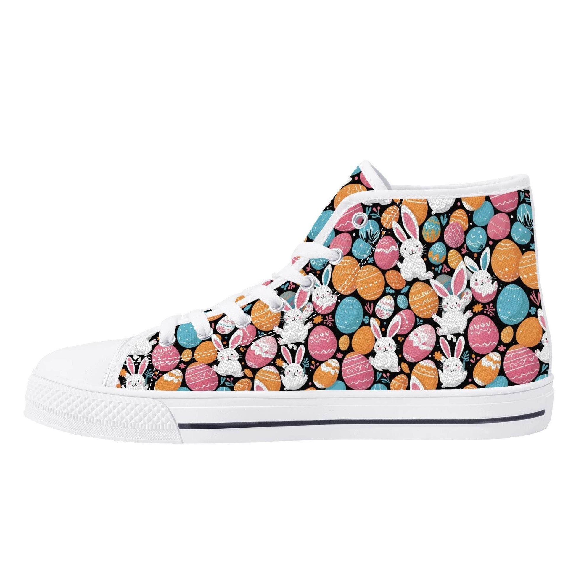 Fun Bunny Women's High Top Canvas Shoes - DeRose Seasonal