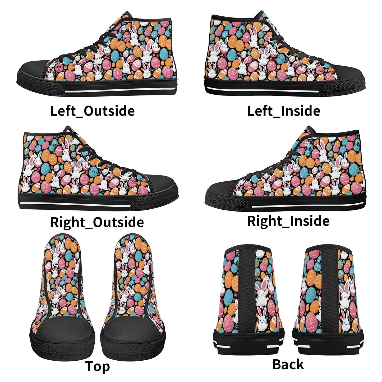 Fun Bunny Women's High Top Canvas Shoes - DeRose Seasonal