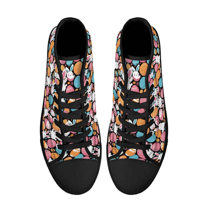 Fun Bunny Women's High Top Canvas Shoes - DeRose Seasonal