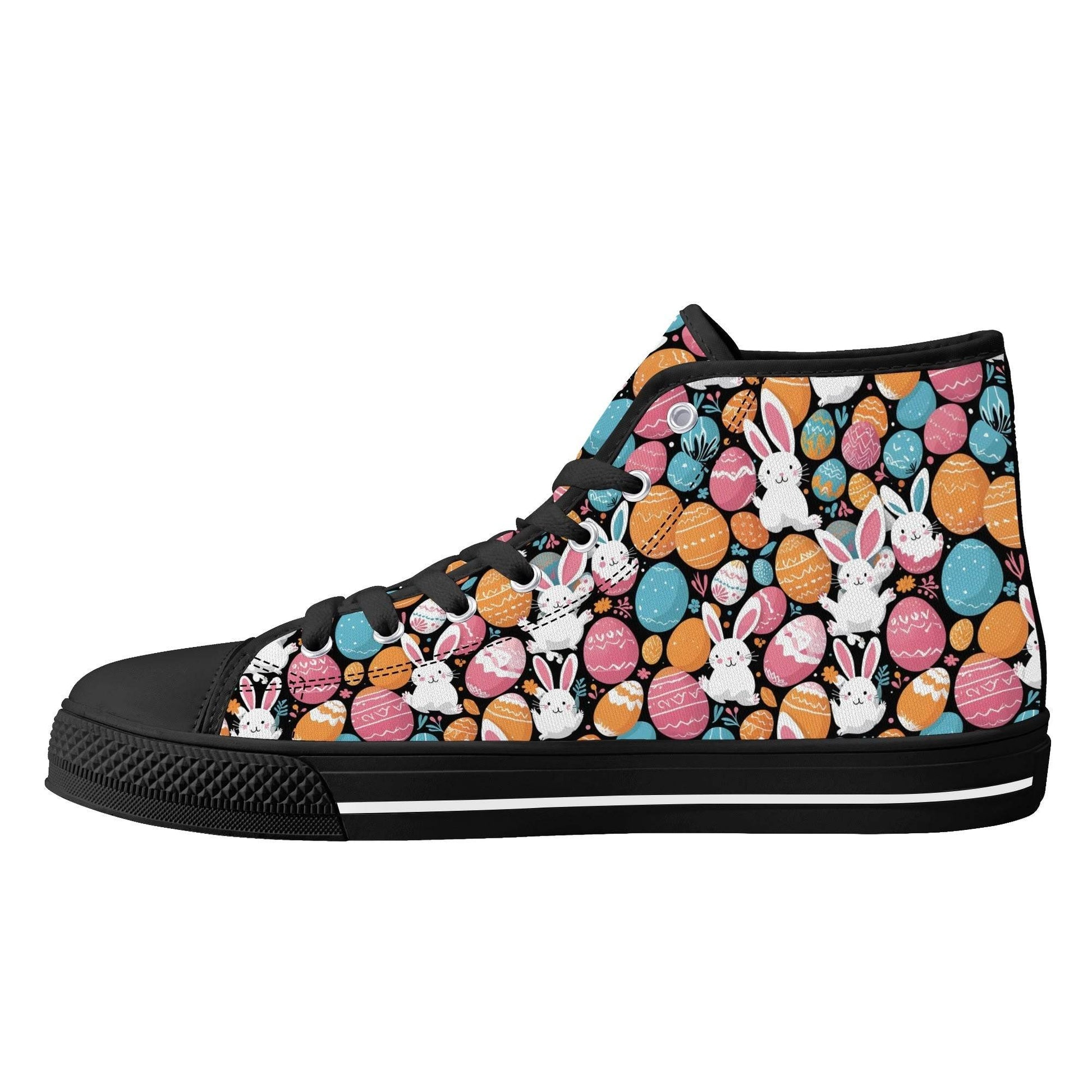 Fun Bunny Women's High Top Canvas Shoes - DeRose Seasonal