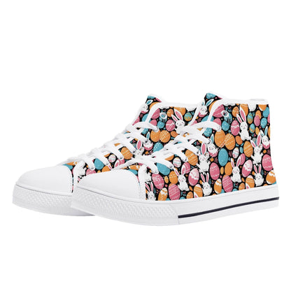 Fun Bunny Women's High Top Canvas Shoes - DeRose Seasonal