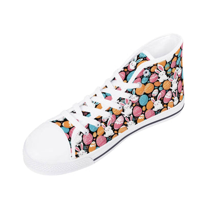 Fun Bunny Women's High Top Canvas Shoes - DeRose Seasonal