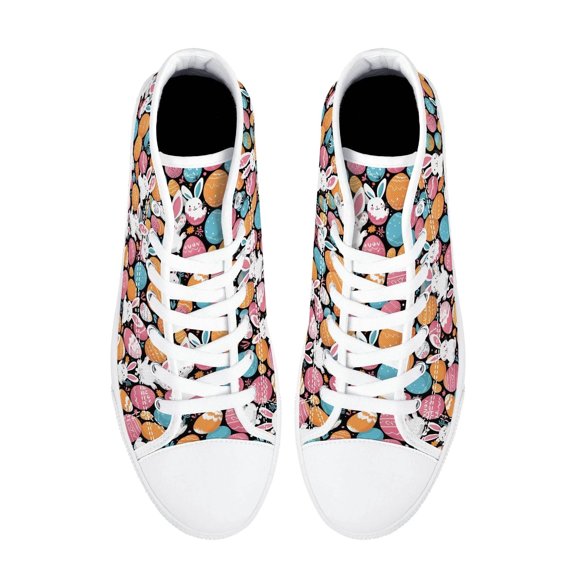 Fun Bunny Women's High Top Canvas Shoes - DeRose Seasonal
