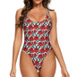 Red Leafy Roses One-Piece Swimsuits Polyester and Spandex