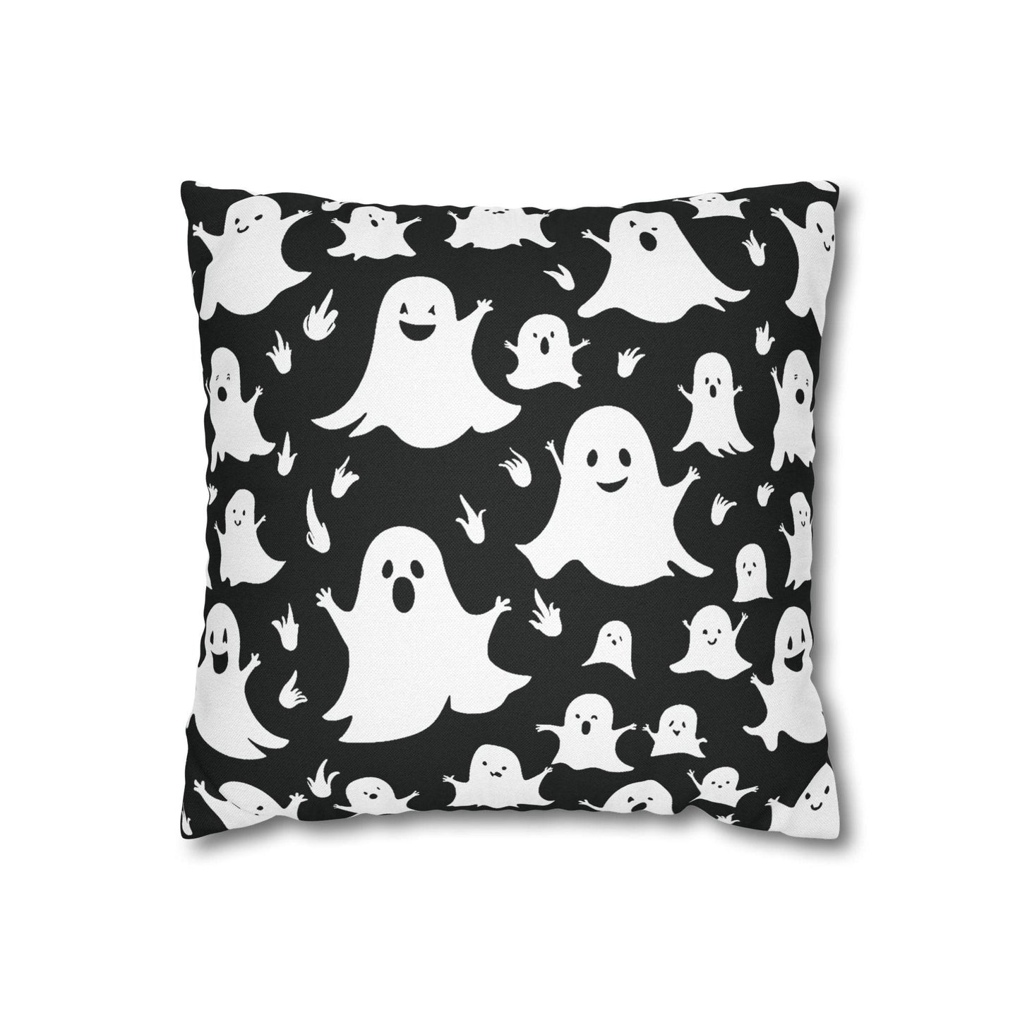 Spooky Ghost Spun Polyester Square Pillowcase - DeRose Seasonal