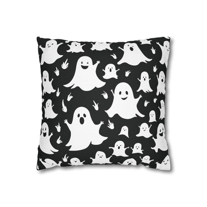 Spooky Ghost Spun Polyester Square Pillowcase - DeRose Seasonal