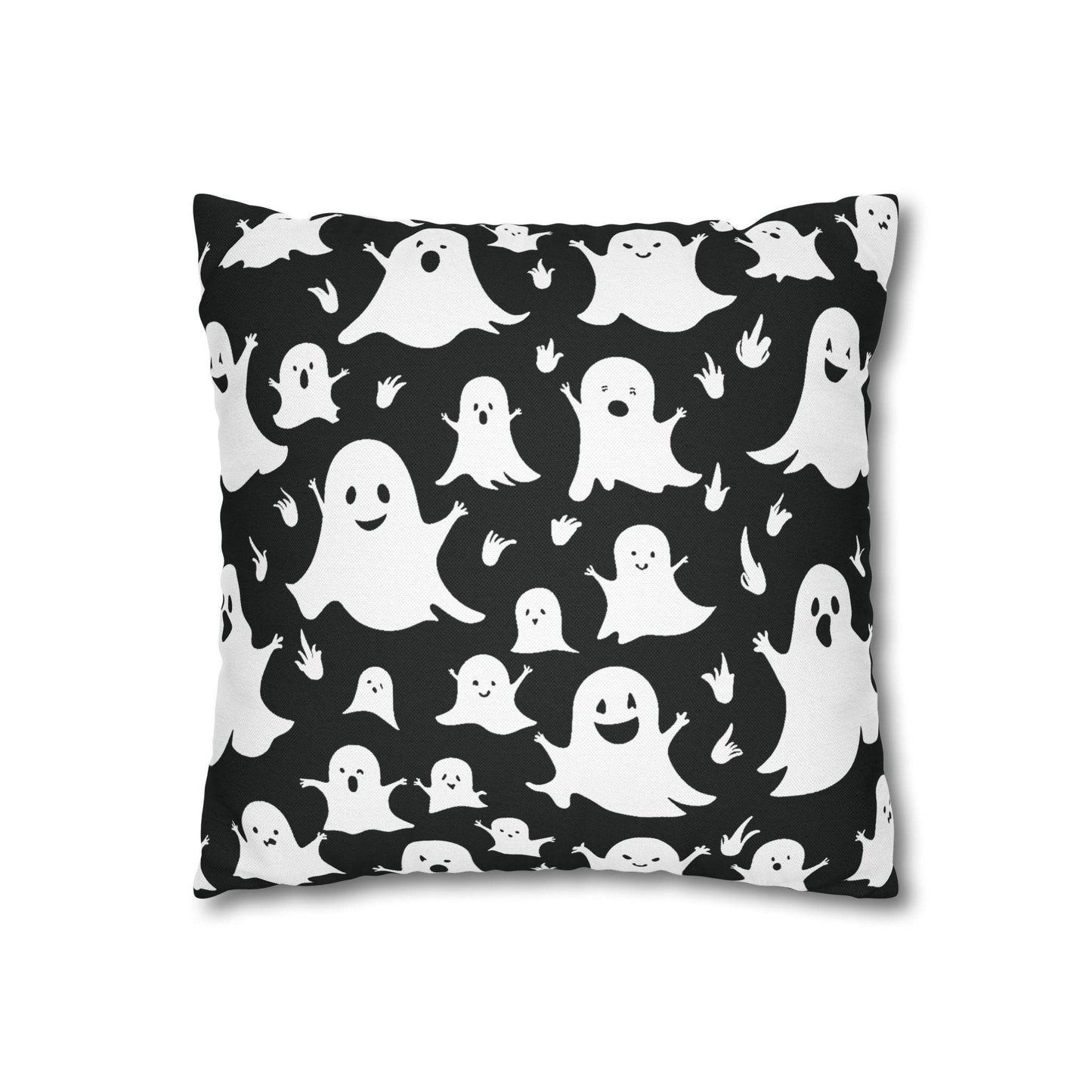 Spooky Ghost Spun Polyester Square Pillowcase - DeRose Seasonal