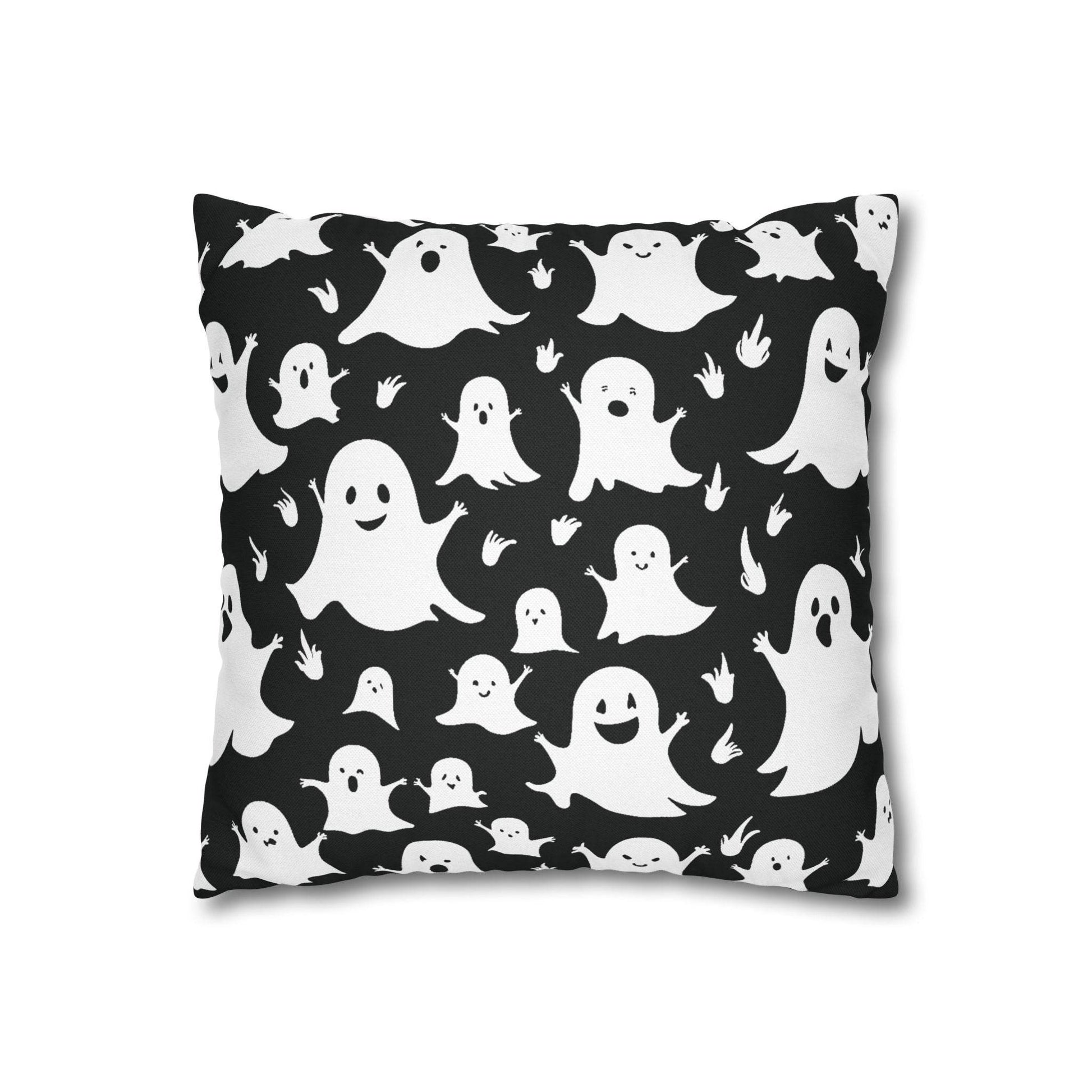 Spooky Ghost Spun Polyester Square Pillowcase - DeRose Seasonal