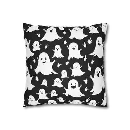 Spooky Ghost Spun Polyester Square Pillowcase - DeRose Seasonal