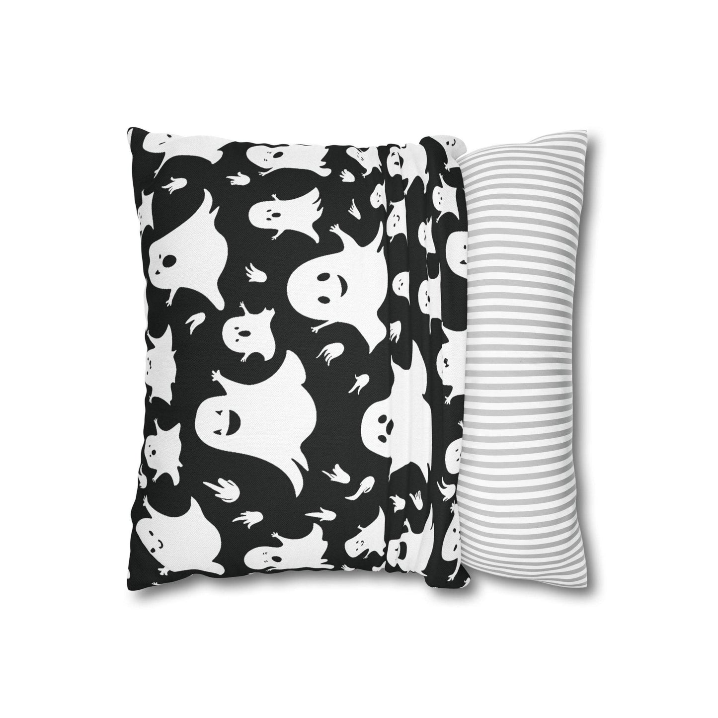 Spooky Ghost Spun Polyester Square Pillowcase - DeRose Seasonal