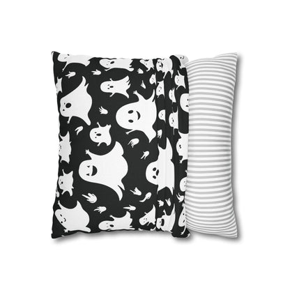 Spooky Ghost Spun Polyester Square Pillowcase - DeRose Seasonal
