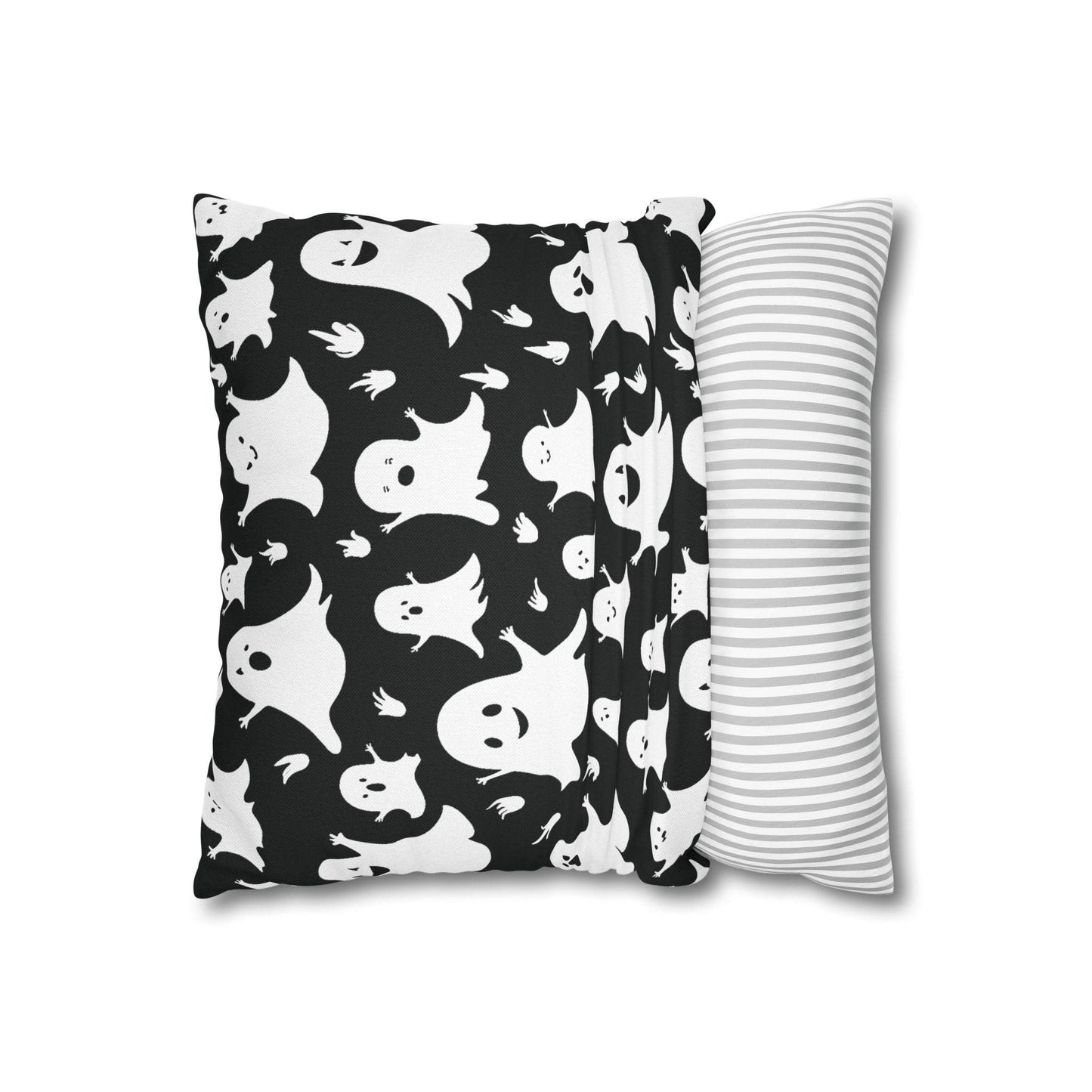 Spooky Ghost Spun Polyester Square Pillowcase - DeRose Seasonal