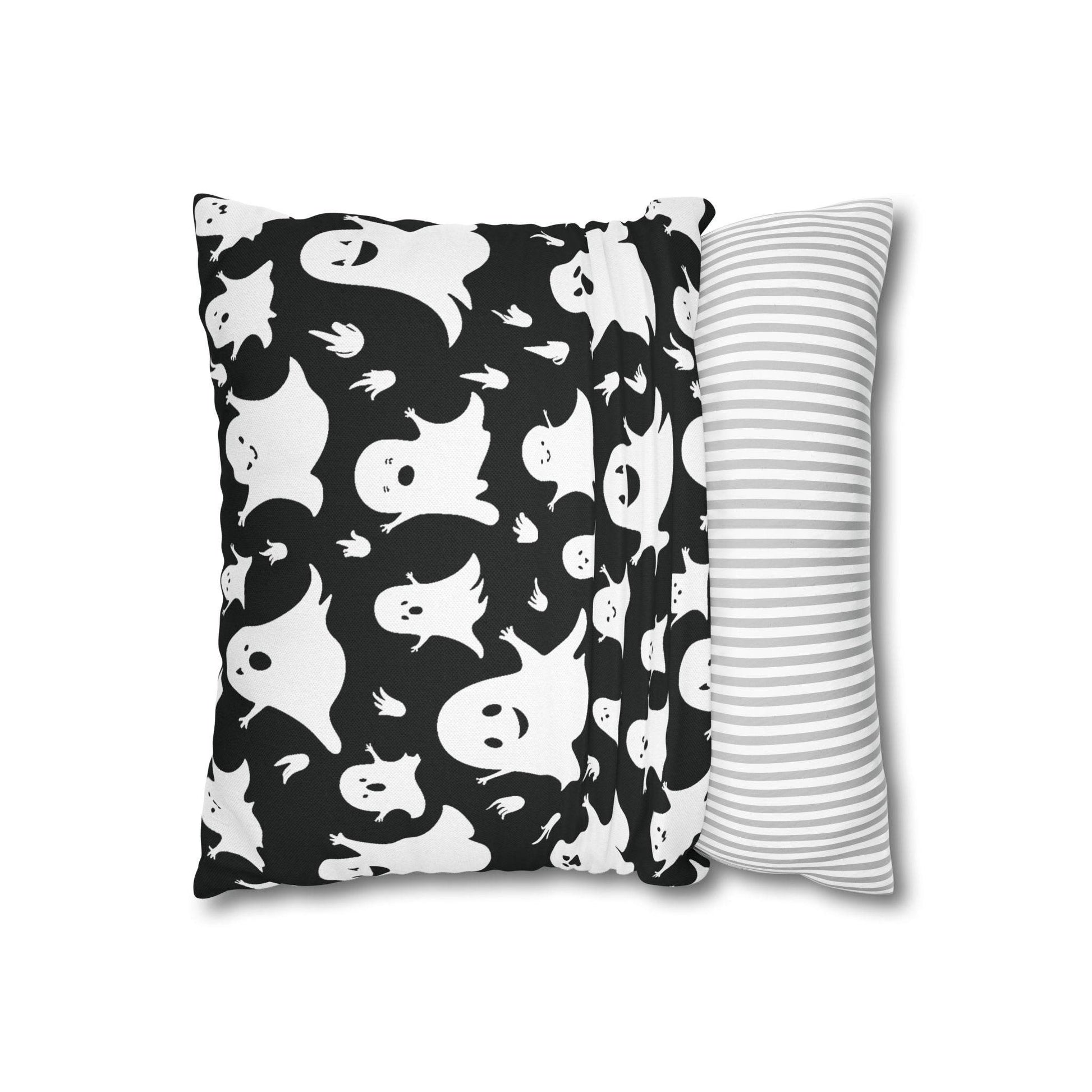Spooky Ghost Spun Polyester Square Pillowcase - DeRose Seasonal