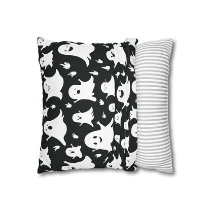 Spooky Ghost Spun Polyester Square Pillowcase - DeRose Seasonal