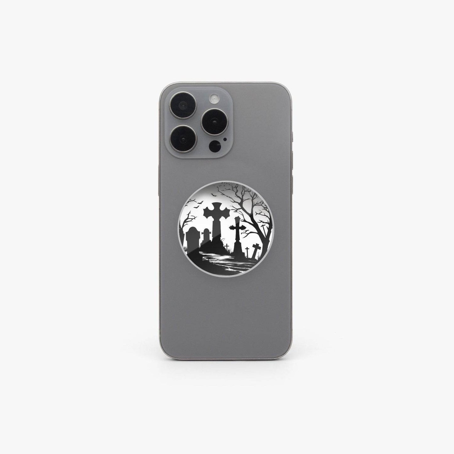 Graveyard Acrylic Phone Airbag Holder - Circle - pop socket - DeRose Seasonal