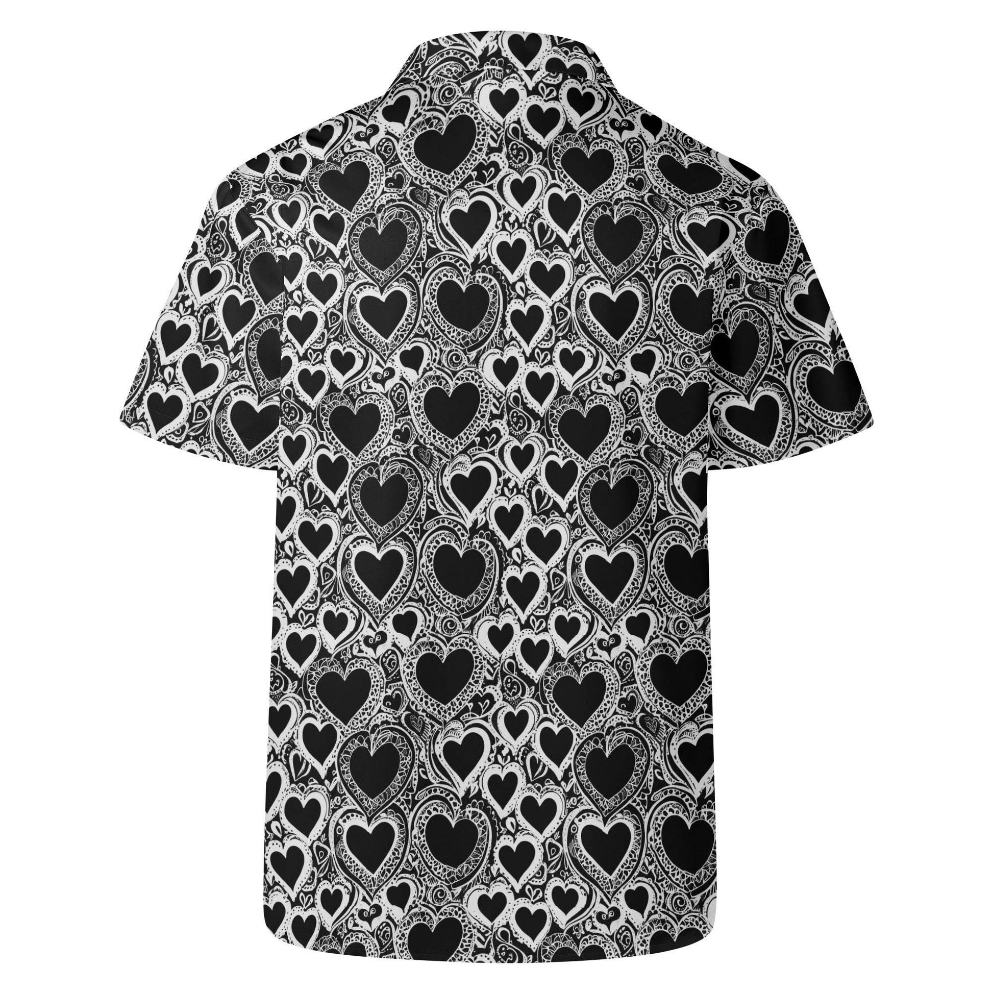 Groovy Hearts Men's Casual Hawaiian Shirt - DeRose Seasonal