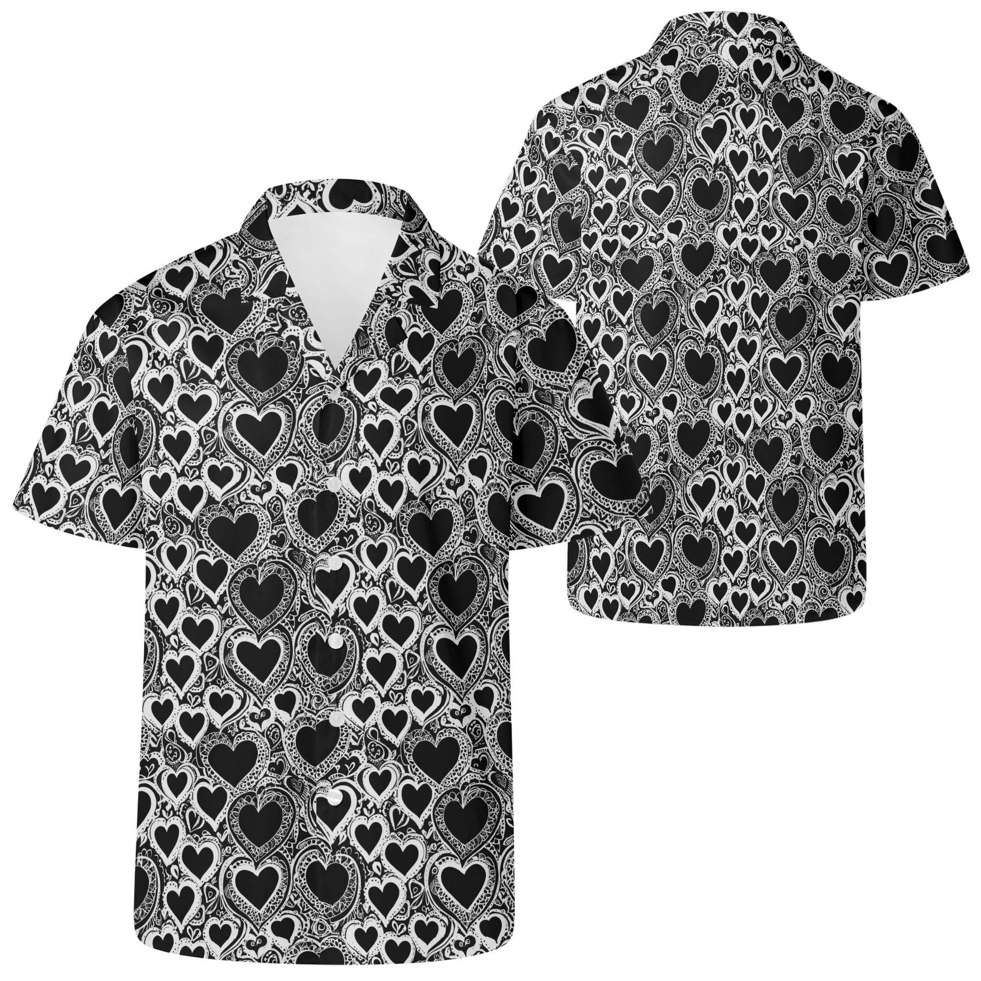 Groovy Hearts Men's Casual Hawaiian Shirt - DeRose Seasonal