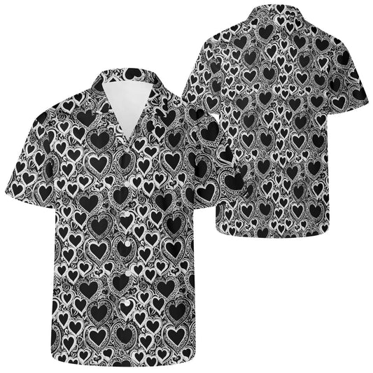 Groovy Hearts Men's Casual Hawaiian Shirt - DeRose Seasonal