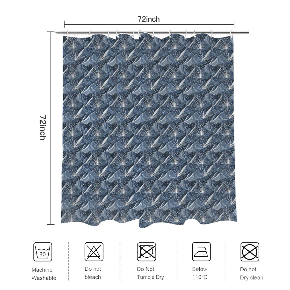 Cold Wind Bathroom Four-Piece Set(Shower Curtain + Toilet Cover Mat + Toilet Foot Mat + Floor Mat)| Polyester - DeRose Seasonal