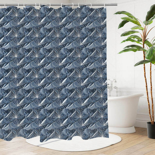 Cold Wind Bathroom Four-Piece Set(Shower Curtain + Toilet Cover Mat + Toilet Foot Mat + Floor Mat)| Polyester - DeRose Seasonal