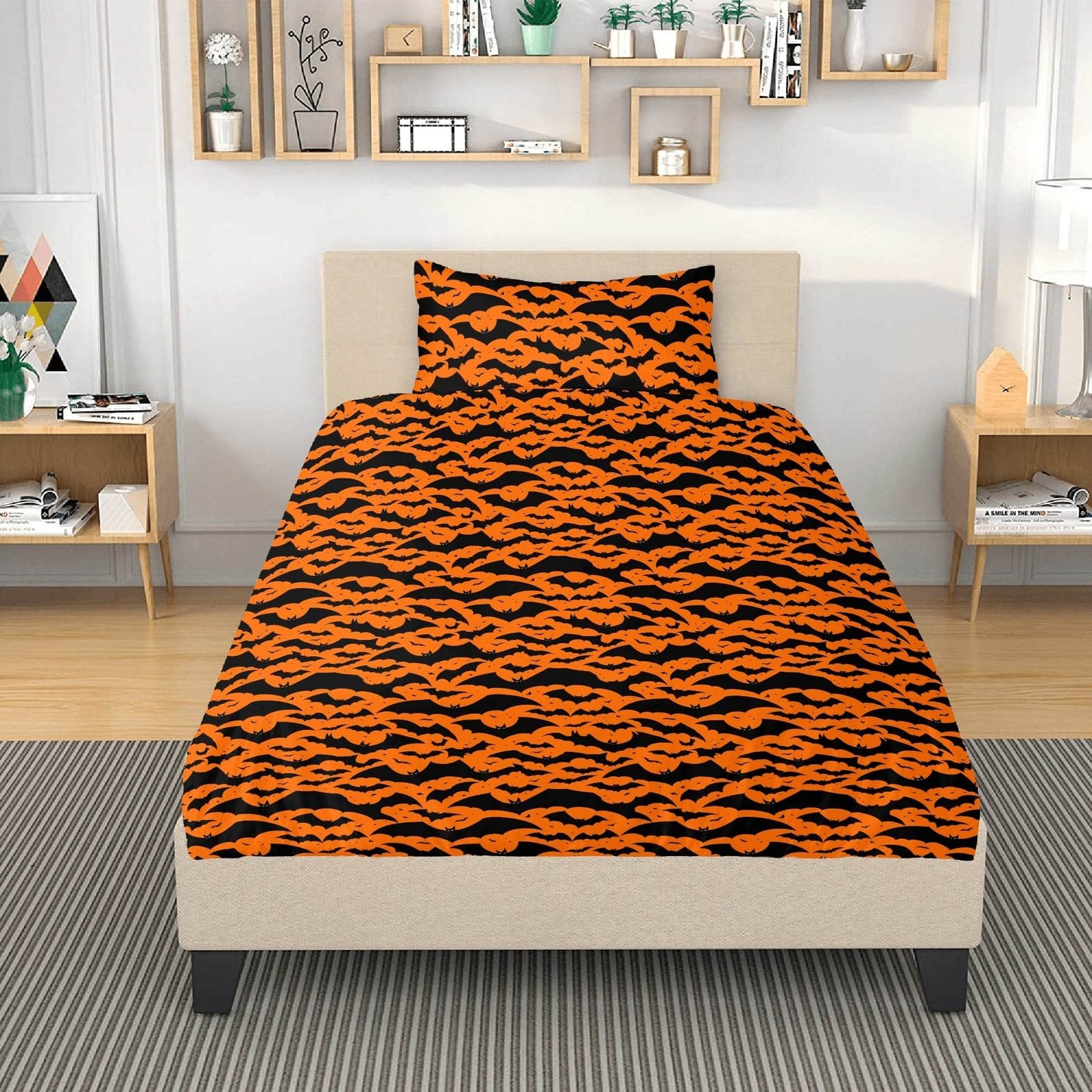 Halloween Bats 3 Pcs Beddings - DeRose Seasonal