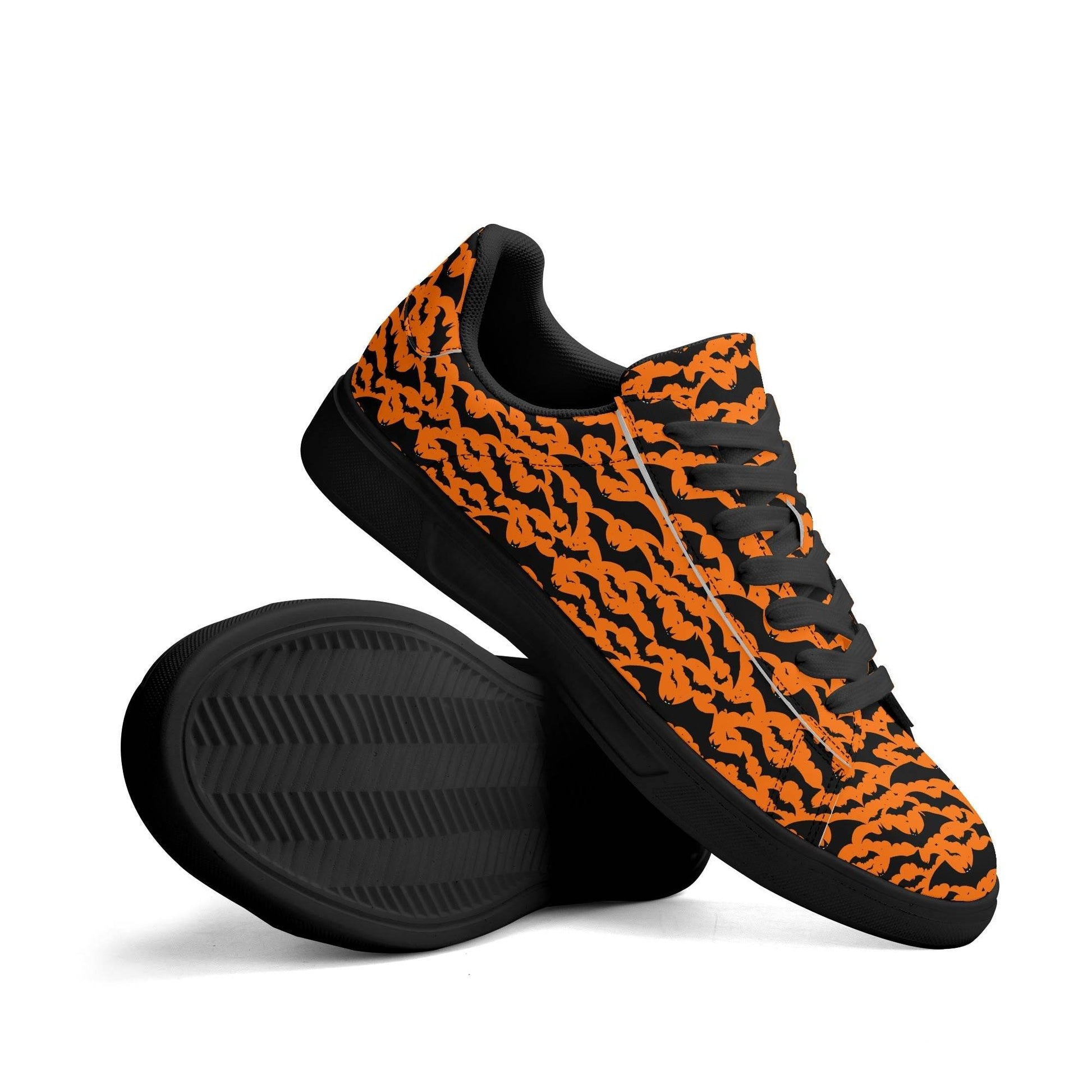 Halloween Bats Adult Lightweight Brand Low Top Leather Shoes - DeRose Seasonal