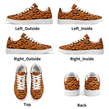 Halloween Bats Adult Lightweight Brand Low Top Leather Shoes - DeRose Seasonal