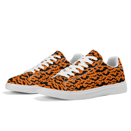 Halloween Bats Adult Lightweight Brand Low Top Leather Shoes - DeRose Seasonal