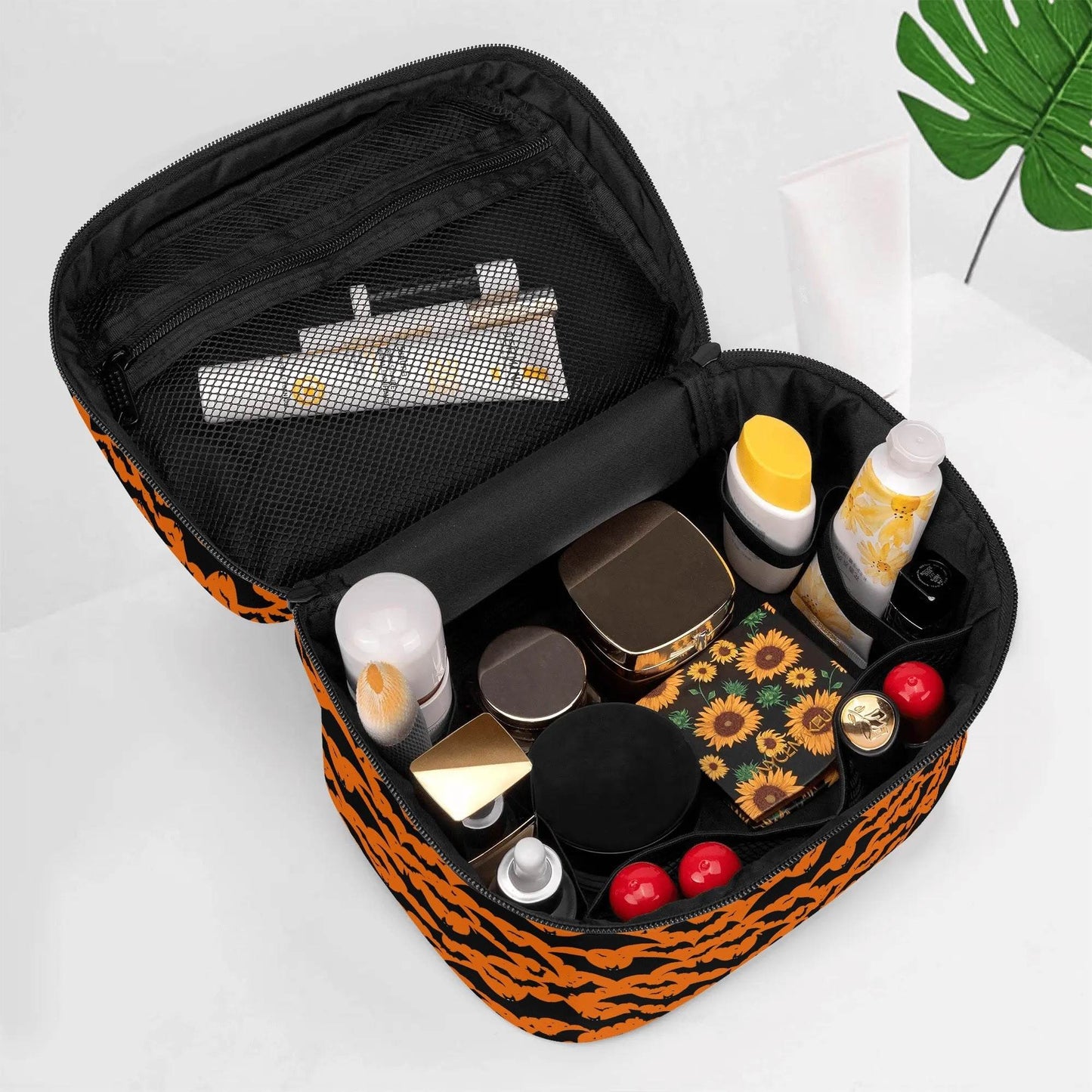 Halloween Bats Leather Cosmetic Bag - DeRose Seasonal