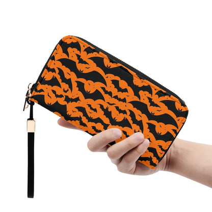 Halloween Bats Leather Zipper Wristlet Wallet - DeRose Seasonal