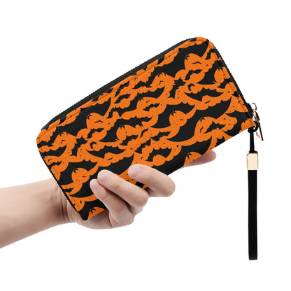 Halloween Bats Leather Zipper Wristlet Wallet - DeRose Seasonal
