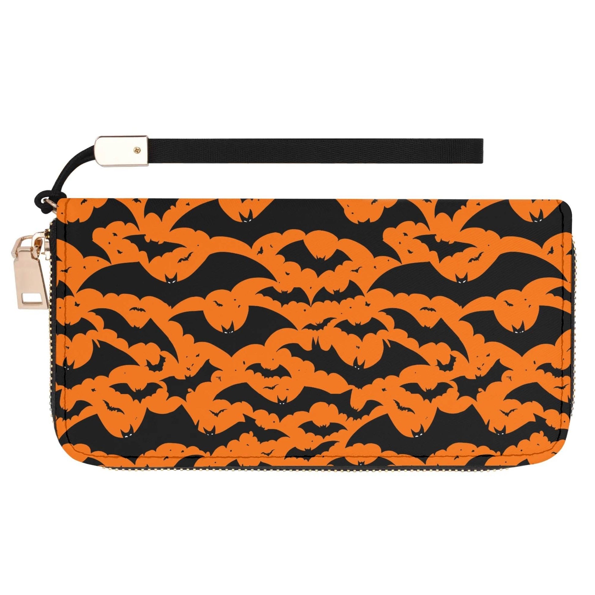 Halloween Bats Leather Zipper Wristlet Wallet - DeRose Seasonal