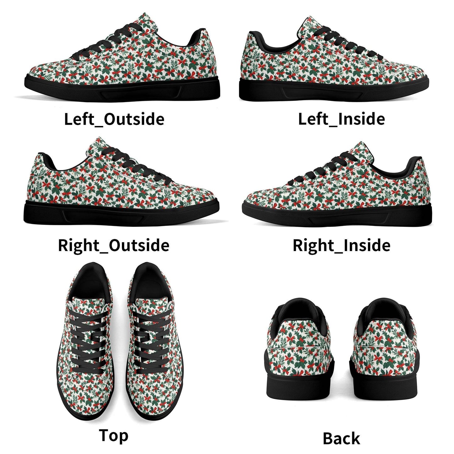 Holly Bow Adult Lightweight Brand Low Top Leather Shoes - DeRose Seasonal