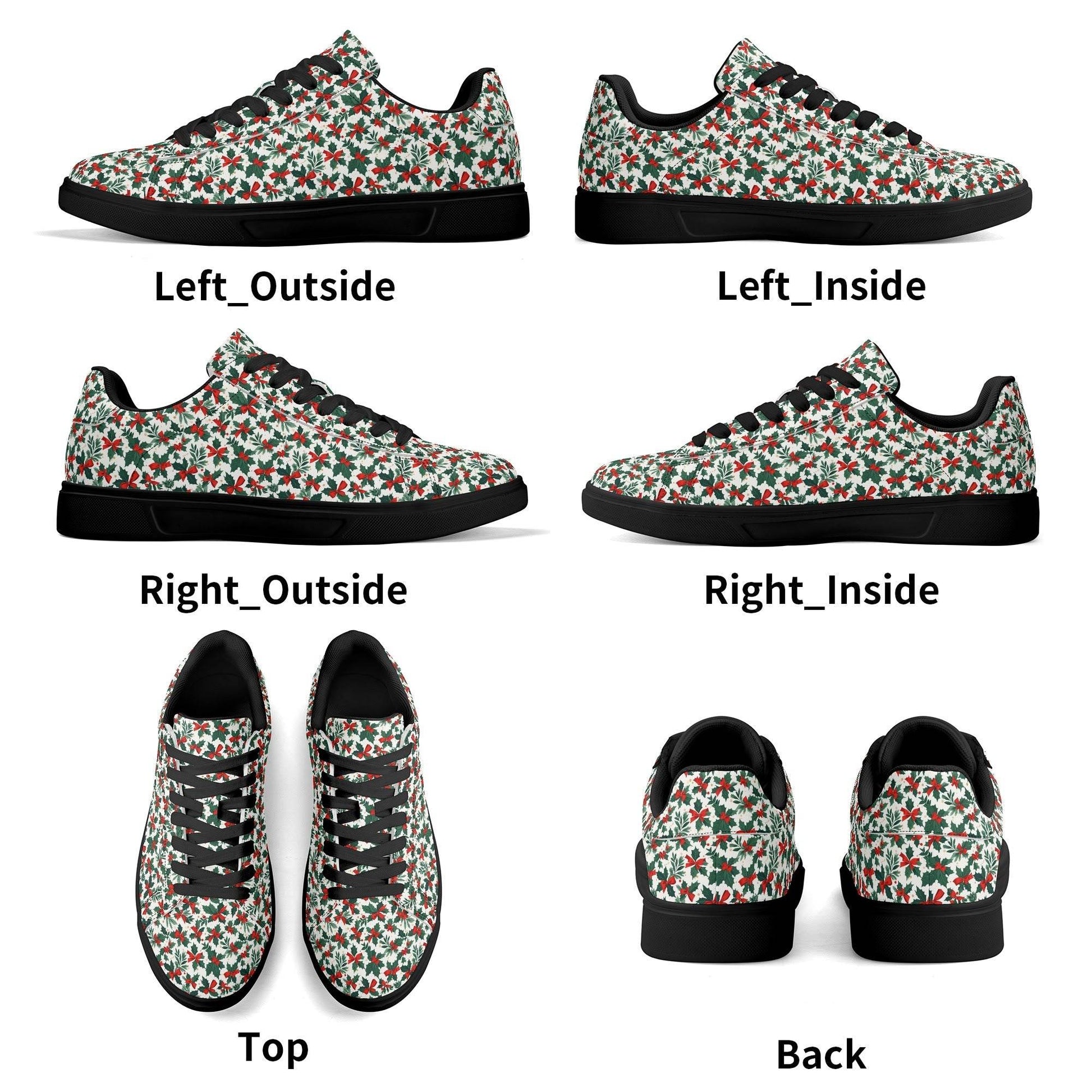 Holly Bow Adult Lightweight Brand Low Top Leather Shoes - DeRose Seasonal