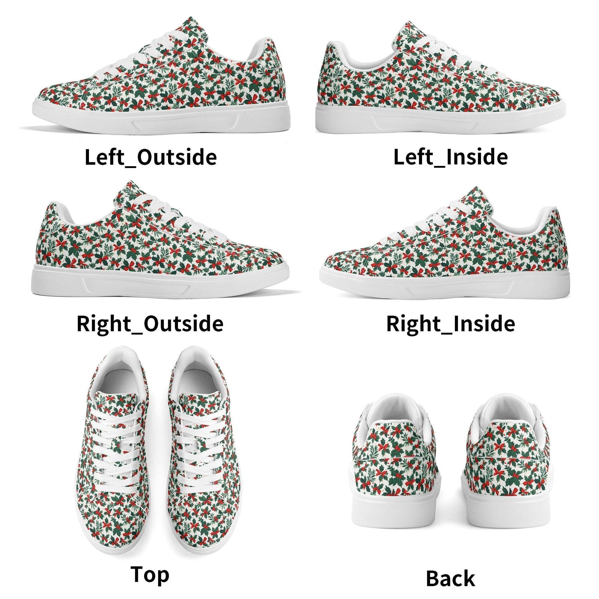 Holly Bow Adult Lightweight Brand Low Top Leather Shoes - DeRose Seasonal