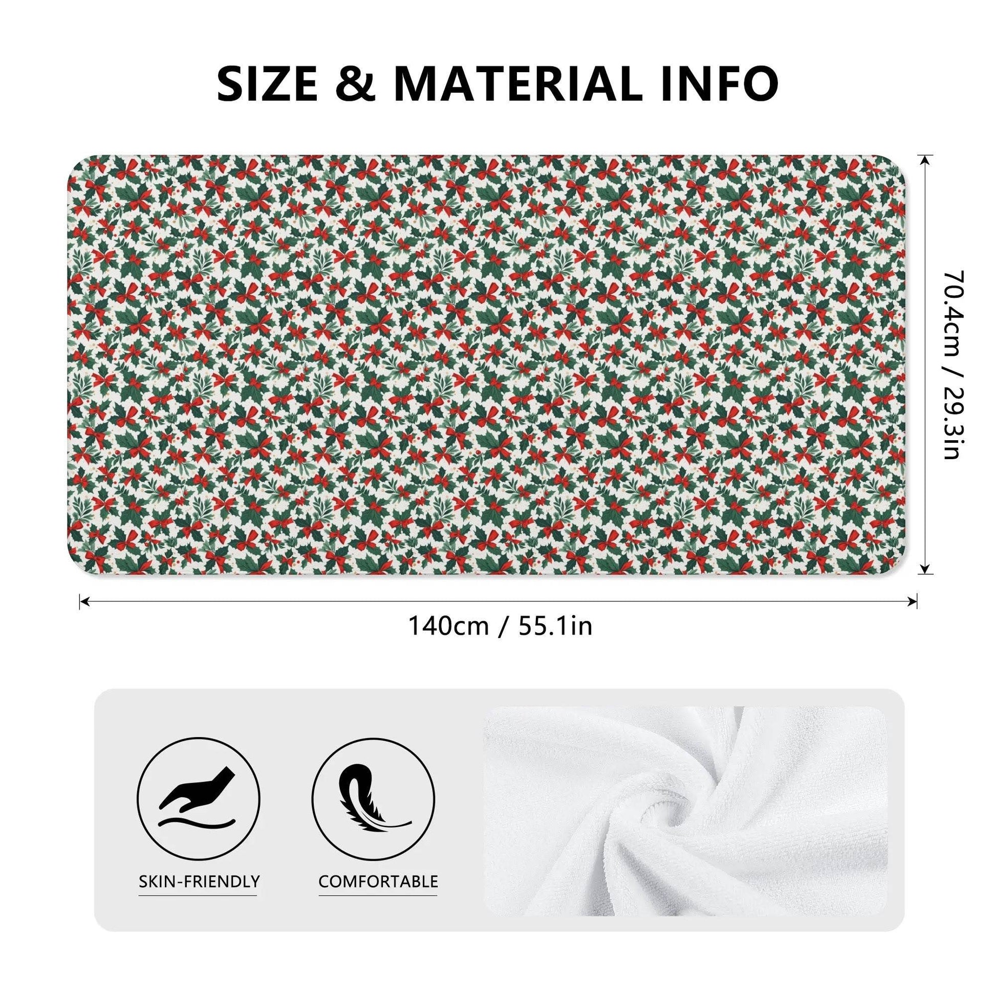 Holly Bow Bath Towel - DeRose Seasonal