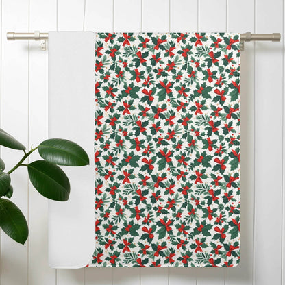 Holly Bow Bath Towel - DeRose Seasonal