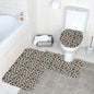 Holly Bow Bathroom Four-Piece Set(Shower Curtain + Toilet Cover Mat + Toilet Foot Mat + Floor Mat)| Polyester - DeRose Seasonal
