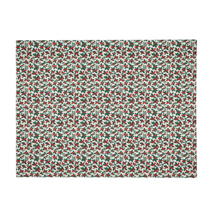 Holly Bow Flannel Breathable Blanket 4 Sizes - DeRose Seasonal